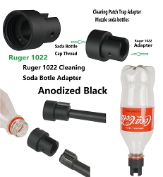  Ruger 1022 10/22 Cleaning Patch Trap Adapter Muzzle Soda Pop bottles Black Anodized